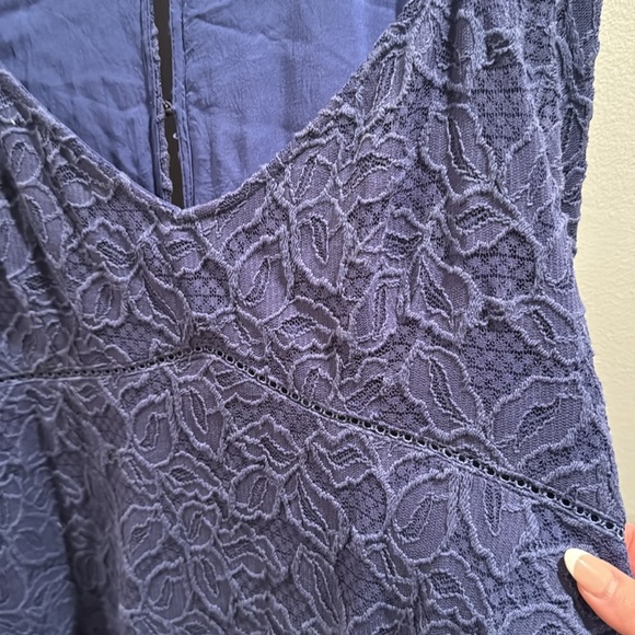 Free People Blue Lace Mini Dress Large - Picture 4 of 8